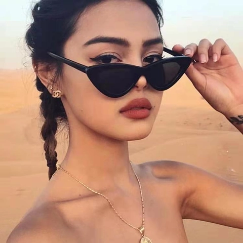 Gafas De Sol Retro Cat Eye Para Mujer Hombre Montura De Plástico Protección UV400 Vintage Forma Triangular Moda Exterior