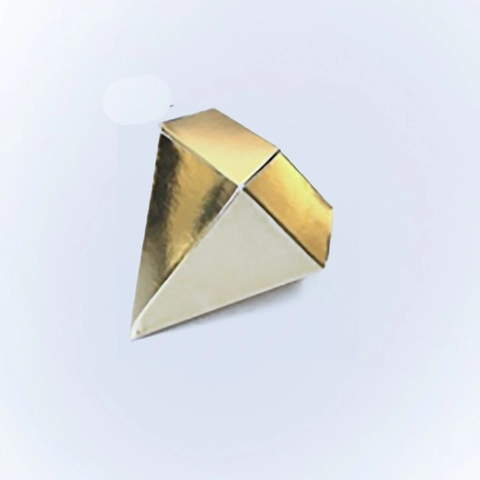 Scatola Di Caramelle Per Matrimonio A Forma Di Diamante Carta Dorata Bomboniera Confezione Regalo Souvenir Moderna Elegante