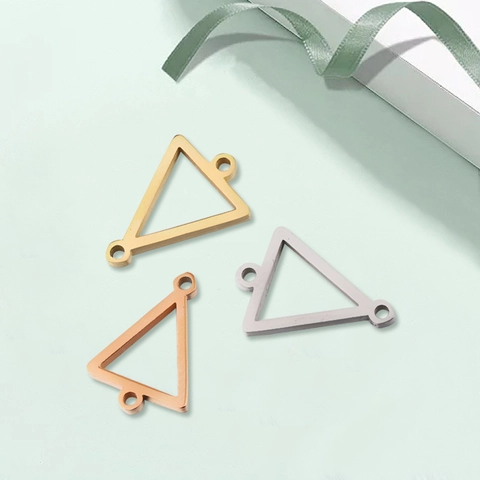 Connettore Per Gioielli Triangolare In Acciaio Inossidabile Lucidato A Specchio Ciondolo Geometrico Per DIY