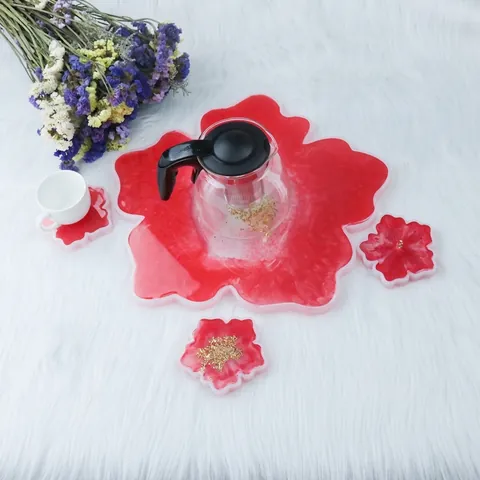 Flower Resin Silicone Molds Mirror Surface Cherry Blossom Shape DIY Jewelry Casting Coaster Tray Making Craft Tool