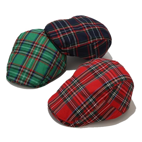 Unisex Britischer Retro Karomuster Schiebermütze Verstellbar Polyester Baskenmütze Für Outdoor Casual Sonnenschutz Mode Ivy Cap
