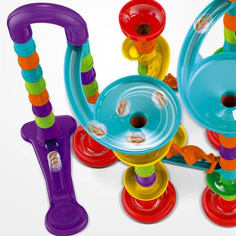 Colorful DIY Marble Run Building Blocks Toy Plastic Pipeline Maze Race Track Construction Kit For Kids Educational Learning