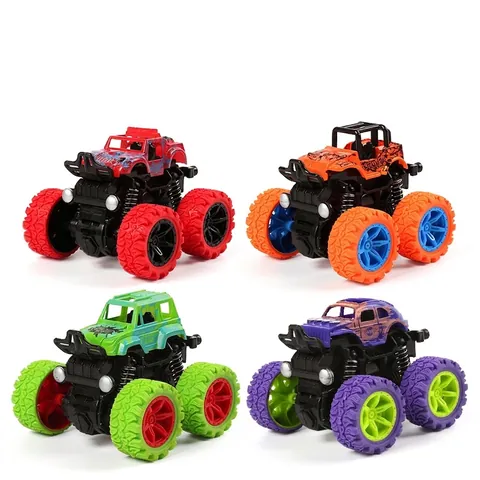 Auto Giocattolo Fuoristrada 4WD Inerziale Monster Truck Attrito Rotazione Acrobatica Con Ammortizzatori Bambini Plastica