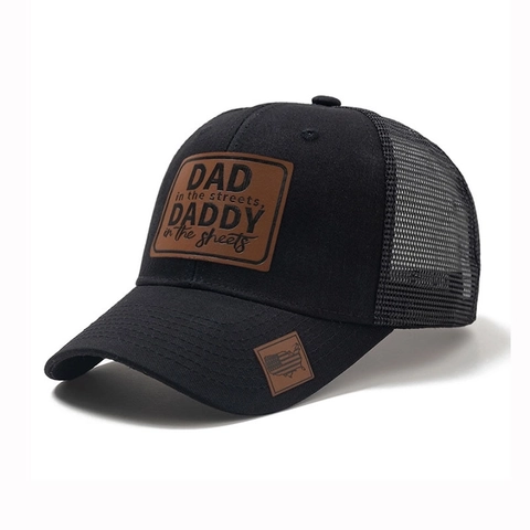 Cappello Trucker in Mesh Traspirante da Uomo Con Slogan Su Toppa in Pelle Per Attività All'aperto Berretto da Baseball in Cotone