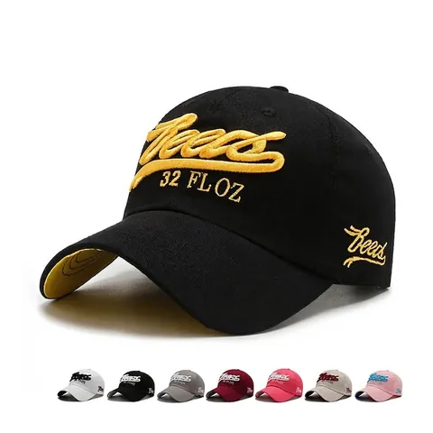 Gorra De Béisbol De Algodón Bordado 3D Correa Ajustable Protección Solar Transpirable Deporte Al Aire Libre Streetwear