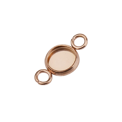 Conector De Base De Cabujón Redondo De Acero Inoxidable Doble Bucle Pulido Espejo Componente Para Joyería