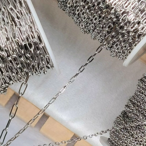 Edelstahl Gliederkette Für DIY Schmuckherstellung Kreuzkette O-Form Lange Ovale Büroklammer Zubehör Halsketten Armbänder