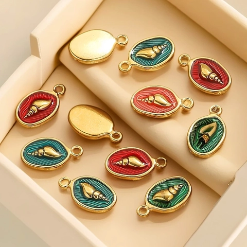 Oceaan Serie Roestvrij Staal Emaille Bedels Schelp Slak Zeester Hangers Voor DIY Sieraden Maken Kettingen
