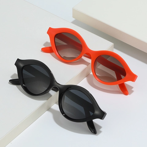 Women Retro Oval Cat Eye Sunglasses UV400 Protection Small Frame Plastic Sunglasses PC Lens Fashion Daily Eyewear For Women