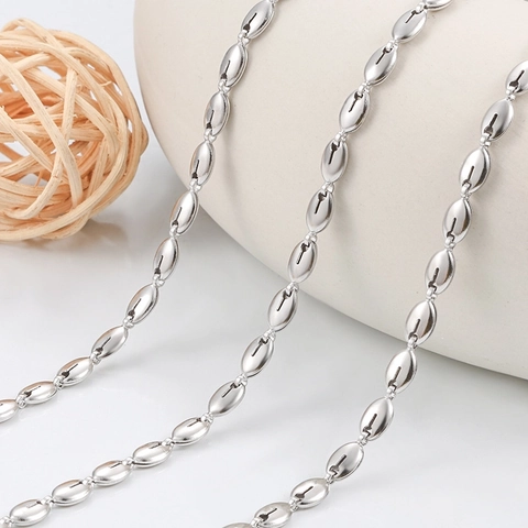 Cadena De Eslabones Ovalados De Acero Inoxidable Pulido Brillante No Se Desvanece Accesorios De Joyería DIY Para Collares Pulseras