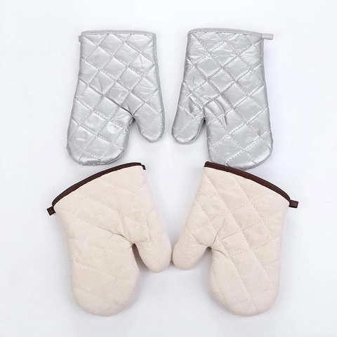 Guantes De Horno De Algodón Acolchados Resistentes Al Calor Espesados Para Cocina Hornear Cocinar Con Lazo Para Colgar Para Microondas