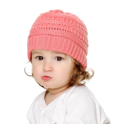 Baby Winter Knit Beanie Hat Thick Fleece Lined Warm Cable Knit Acrylic Skull Cap Infant Toddler
