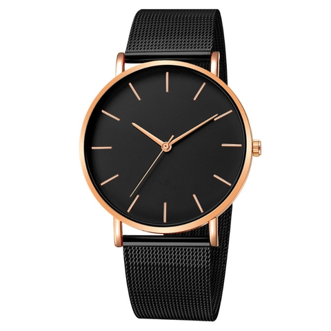 Orologio Al Quarzo Da Uomo Minimalista Ultra Sottile Cassa In Lega Cinturino In Maglia Acciaio Inossidabile Moda Business