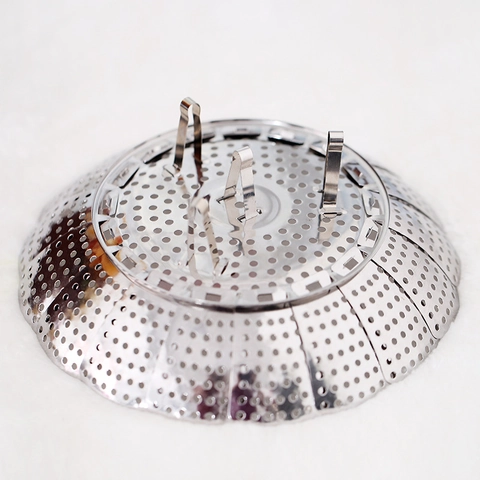 Steamer Basket Stainless Steel Foldable Telescopic Adjustable Vegetable Steamer Tripod Kitchen Cooking Accessory