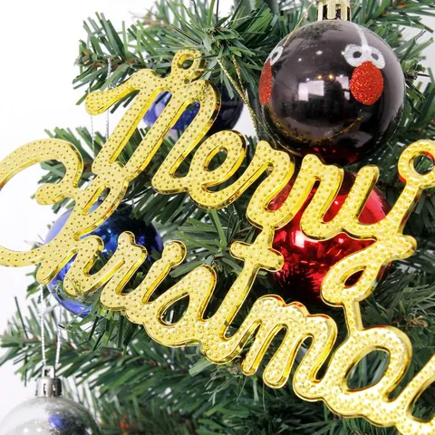 Buon Natale Insegna Lettera Pendente Plastica Galvanizzata Oro Argento Decorazione Appesa Per Albero Finestra Stile Festivo