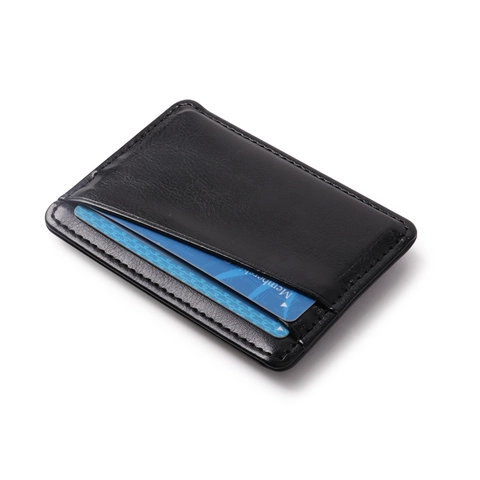 Portacarte In Pelle PU Custodia Per Carte Di Credito Sottile Con Clip Fermasoldi In Metallo Fessure Multiple Moda Unisex