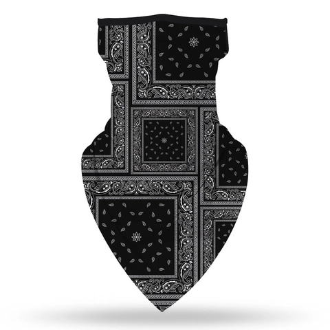 Máscara De Cuello Para Deportes Al Aire Libre Con Bucles Para Orejas Poliéster Transpirable Bandana Triángulo Paisley