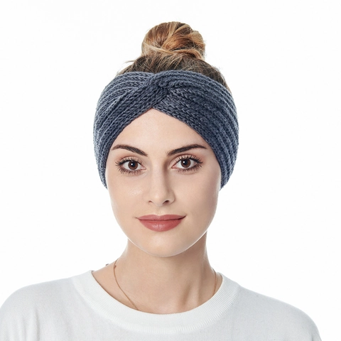 Women Knitted Headband Acrylic Crossover Twist Winter Warm Elastic Hair Band Solid Color Fashion Sport Headwrap