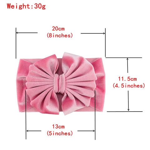 Baby Girls Velvet Headband Oversized Big Bow Hair Band Elastic Wide Turban For Infants Toddlers Kids Solid Color Fashion