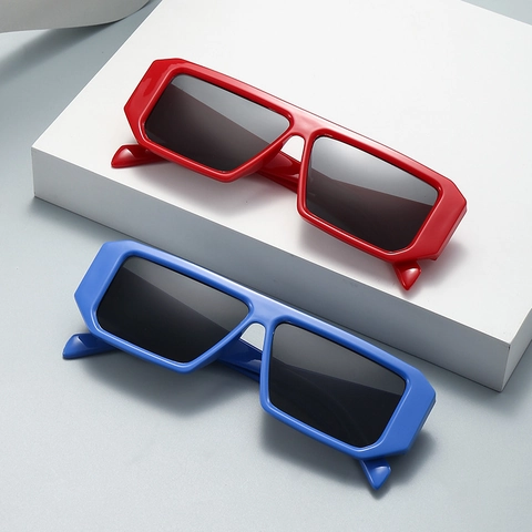 Retro Square Sunglasses Plastic Frame Uv400 Protection Outdoor Fashion Versatile Unisex Eyewear