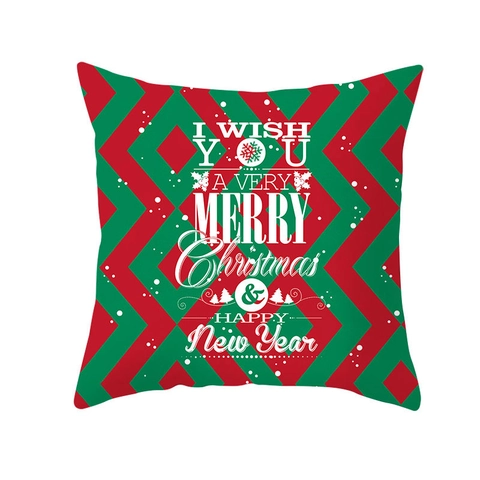 Weihnachts Kissenbezug Pfirsichhaut Polyester Kissenhülle Für Zuhause Sofa Deko Festlicher Winterfeiertagsdruck
