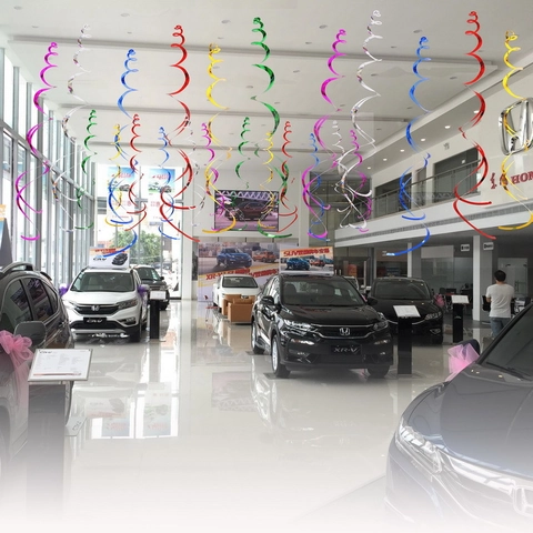 PVC Foil Hanging Swirls Spiral Decorations Metallic Laser Finish Party Birthday Wedding Holiday Ceiling Ornaments Colorful