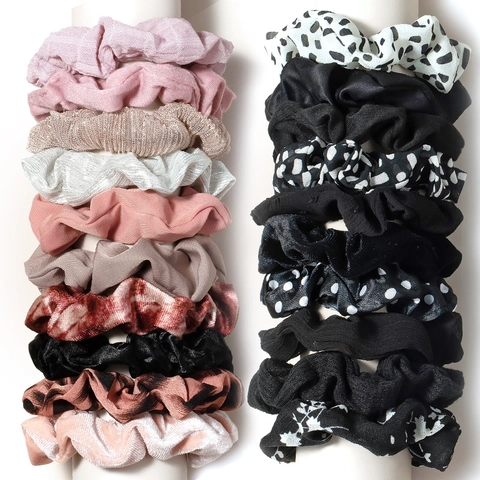 Velvet Satin Fabric Scrunchies Elastic Hair Ties Handmade Oversized Hair Bands Versatile Fashion Headwear For Women Girls