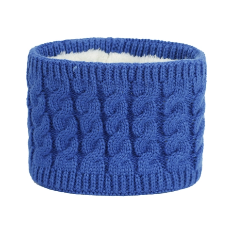 Winter Warm Fleece Lined Neck Warmer For Baby Kids Knitted Cable Knit Infinity Scarf Infant Toddler Solid Color Neck Gaiter