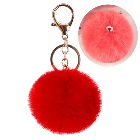 Portachiavi Pom Pom in Pelliccia Sintetica Poliestere Peluche Palla Ciondolo Borsa Per Donna Accessori Borsa Morbido Soffice Fatto A Mano Decorativo
