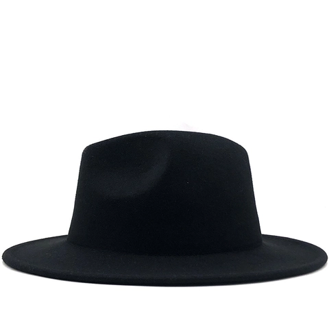 Breedgerande Fedora Hoed Wollen Vilt Jazz Pet Contrastkleur Modieus Retro Accessoire Voor Heren En Dames