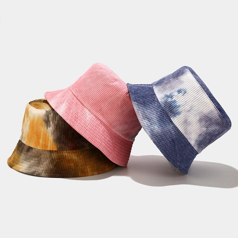 Tie Dye Corduroy Fischerhut Outdoor Sonnenschutz Wide Brim Beckenhut Trendy Modisch Für Frauen