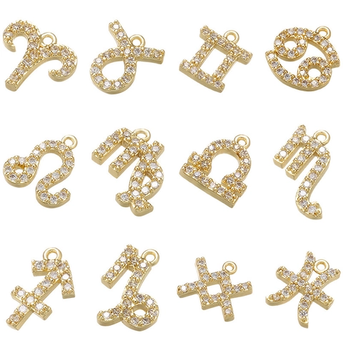 Sterrenbeeld Constellatie Charms Micro Pave Zirkoon Messing DIY Sieraden Maken Accessoires Voor Kettingen Oorbellen