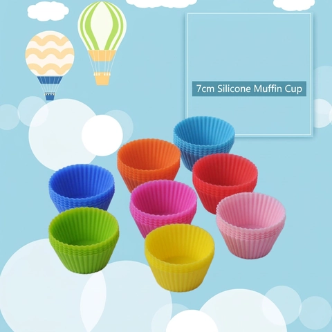 Round Silicone Muffin Cups Reusable Nonstick Cupcake Molds Colorful Baking Liners For Desserts Pastry Kitchen Accessories