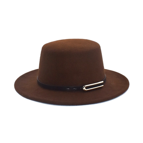 Cappello Boater Vintage In Feltro Di Lana Tesa Larga Cintura Decorativa Stile Britannico Unisex