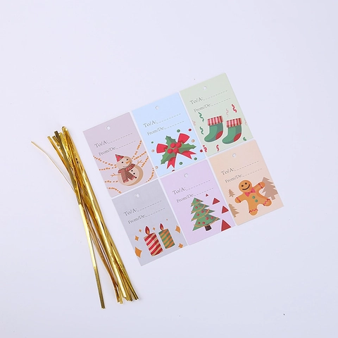 Etichette Regalo Di Natale Carta Etichetta Festiva Per Regali Biglietti Appesi Decorativi Con Lacci Metallici