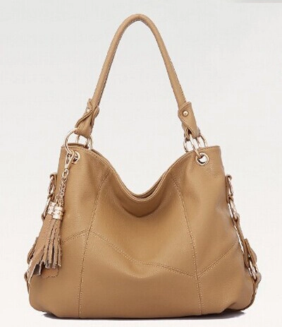 Große Kapazität Hobo Umhängetasche Damen PU Leder Tassel Dekor Lässig Mode Tragetasche Crossbody Handtasche