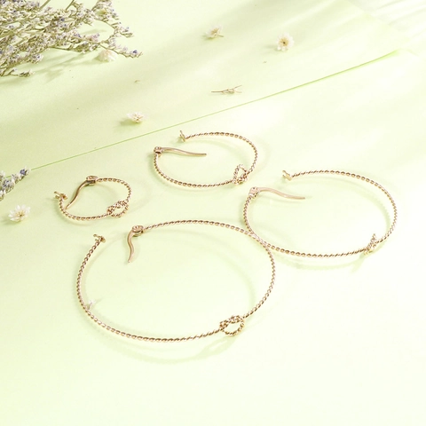 Twisted Rope Knot Hoop Ohrringe 316L Edelstahl Titanstahl Geometrisch Minimalistisch Für Frauen Mädchen Gold Silber Roségold