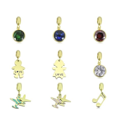 DIY Schmuck Anhänger Vergoldeter Edelstahl Emaille Flugzeug Junge Mädchen Musiknote Zirkon Charms Herstellung