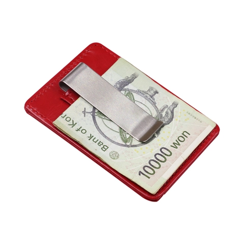 Portacarte In Pelle PU Custodia Per Carte Di Credito Sottile Con Clip Fermasoldi In Metallo Fessure Multiple Moda Unisex