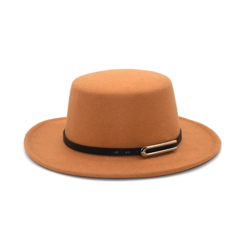 Cappello Boater Vintage In Feltro Di Lana Tesa Larga Cintura Decorativa Stile Britannico Unisex
