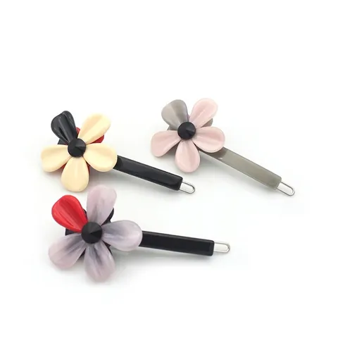 Blumen Haarclip Acetat Floral Seitenklammer Mit Strass Zentrum Eleganter Haarstyling Zubehör Für Damen