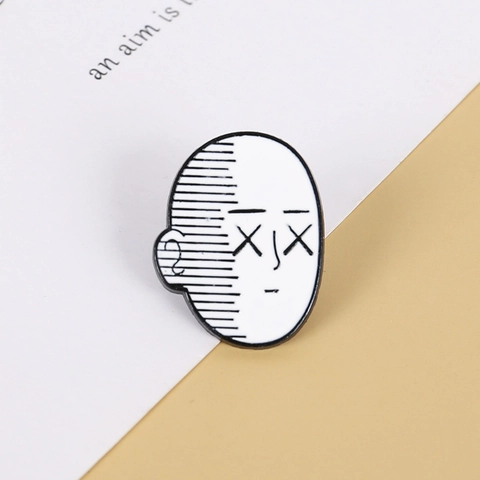 Cartoon Frog Robot Minimalist Face Enamel Brooch Pin For Backpack Clothes Zinc Alloy Jewelry Accessories Gift