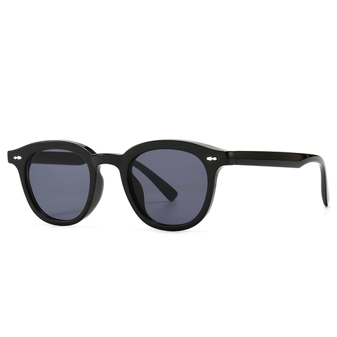Occhiali Da Sole Rotondi Retro Anti Luce Blu Montatura PC Protezione UV400 Decorazione Rivetti Occhiali Per Uomini Donne
