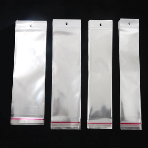Transparent OPP Packaging Bags Clear Plastic Self Sealing With Hanging Hole For Jewelry Bracelet Necklace Display Storage
