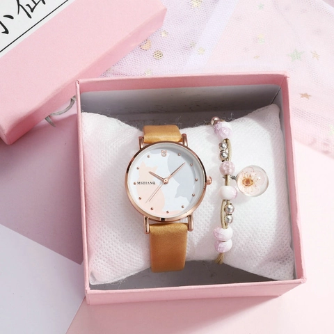 Leuke Cartoon Kat Vrouwen Quartz Horloge Koreaans Minimalistisch Kleine Ronde Wijzerplaat Kunstleer Band Harajuku Stijl Polshorloge Voor Meisjes Studenten Dames