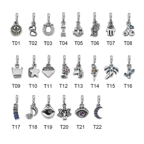 DIY Anhänger Charms 316L Edelstahl Zirkon Kristall Für Armband Schmuckherstellung Mode Verschiedene Designs