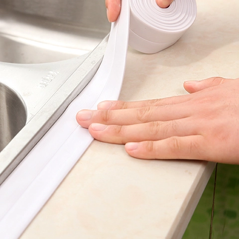 Bande D'étanchéité Imperméable Pour Cuisine Et Salle De Bain Ruban De Calfeutrage Auto-adhésif Anti-moisissure PVC Évier Coin Mur