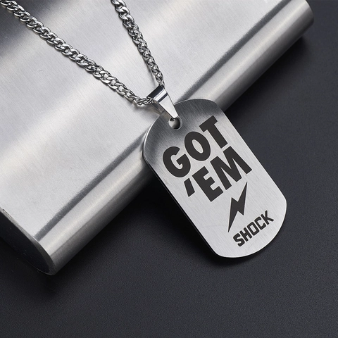Collana Dog Tag Hip Hop Acciaio Inossidabile Lucidato Pendente Inciso Gioielli Gothic Alla Moda Per Uomini Donne