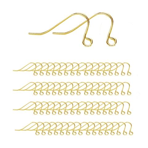 Ganchos Para Pendientes Franceses Cobre Plateado Oro 14K Con Bucle Para Fabricación De Joyas Bricolage Artesanía