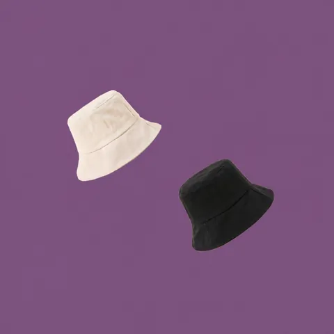 Cotton Bucket Hat Peacey Letter Embroidery Sun Protection Wide Brim Casual Minimalist Outdoor Sun Hat Unisex